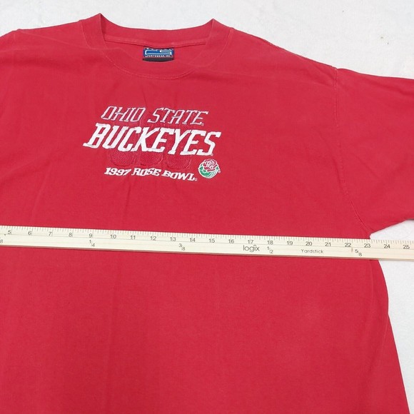 Vintage Ohio State Buckeyes Embroidered  Ted 1997 Rose Bowl Shirt Mens Sz Large - Picture 8 of 10